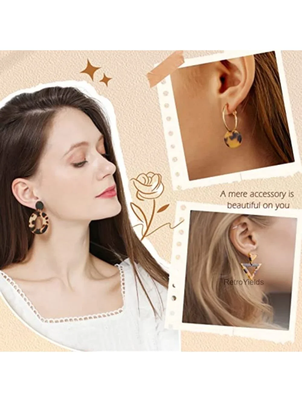 61 Pairs Tassel Earrings Set - Acrylic Hoop Stud Drop Dangle Jewelry